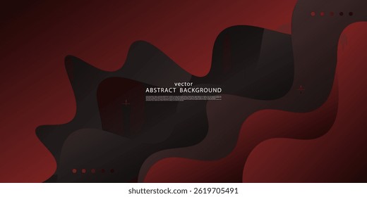 Abstract dark colored wave geometric banner background with 3d look and simple pattern. Cool and luxury design. Vector eps10