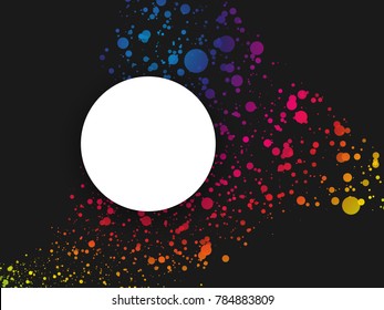 abstract dark colorful dotted background with label