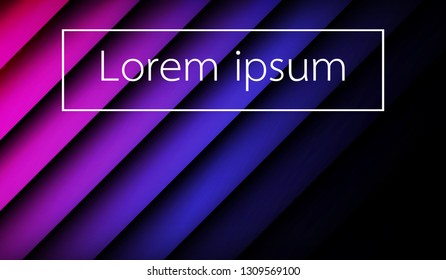 Abstract of The dark colorful rectangles background has a square cut in oblique corners.