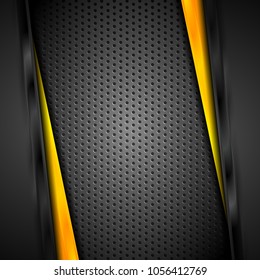 Abstract dark corporate yellow and black technology background. Vector illustration