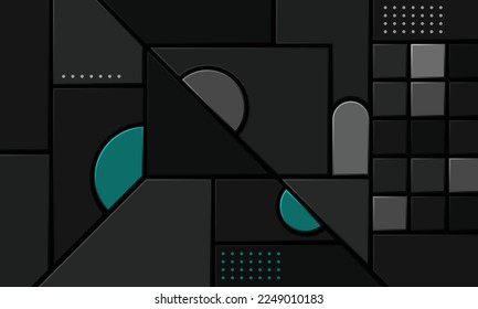 Abstract Dark Cubes Futuristic Design Background
