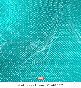 abstract dark cyan floral pattern aqua texture background. vector illustration