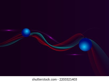 Resumen de diseño oscuro que fluye el vector de fondo de la ilustración de la línea de onda
