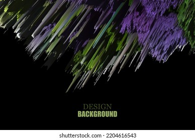 Abstract dark design geometric background of colored diagonally arranged lines. Element of graphic design.
