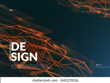Abstract dark design with shallow depth of field simulated by vector gradients