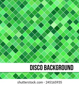 Abstract dark disco background of colorful lozenges