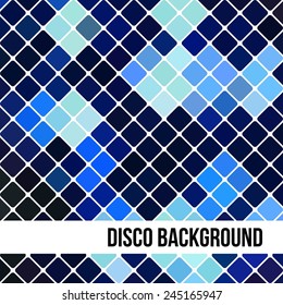 Abstract dark disco background of colorful lozenges