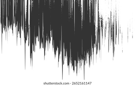 Textura de tinta gotejando escuro abstrato com fundo branco e linhas verticais irregulares