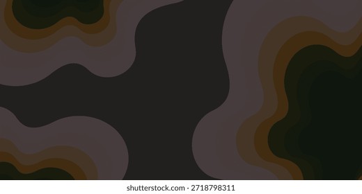 Abstractas tonos oscuros terrestres con contornos en capas y curvas suaves – Fondo moderno Moody eps10