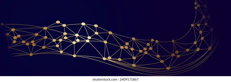 abstract dark elegant luxury background with connected dots lines