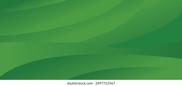 Fondo moderno verde esmeralda oscuro abstracto con efecto de curva dinámica. Ilustración vectorial