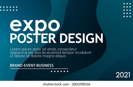 Abstract dark event poster design templates. Minimal futuristic wavy background. Vector