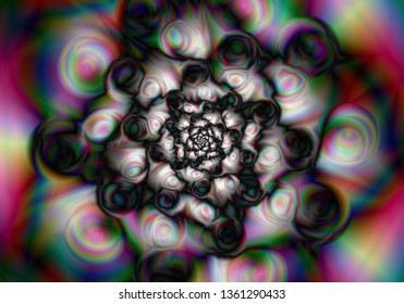 Abstract dark flower background, mandala whirlpool