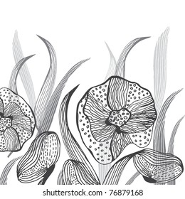 Abstract dark flowers