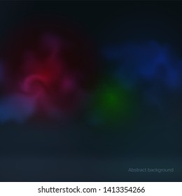 Abstract dark full color background glowing multicolored smoke. Vector illustration	
