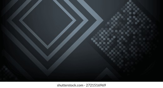 Fondo geométrico oscuro Abstractas con líneas metálicas y patrón de punto semitono. Traje para el Anuncio, el Web, el folleto, el panfleto y la presentación