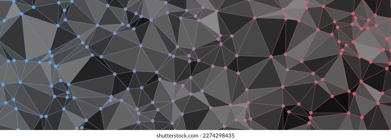 abstract dark geometric background with triangle shape pattern and molecular