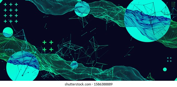 Abstract dark geometric  background. Vector illustration
