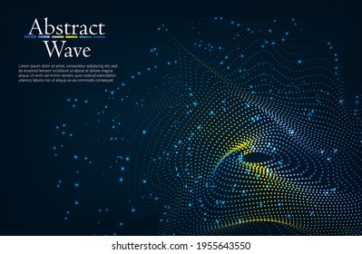 Abstract dark Geometric wave Background Connection structure. Science background. connecting dots and lines. Big data visualization and Business .Vector illustration