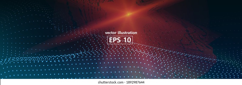Abstract dark Geometrical Background Connection structure. Science background. onnecting dots and lines. Big data visualization and Business .Vector illustration