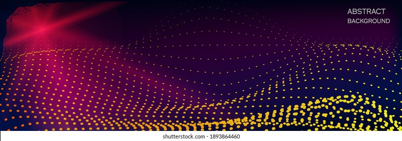 Abstract dark Geometrical Background Connection wave structure. Science background. Connecting dots and lines. Big data visualization and Business .Vector illustration