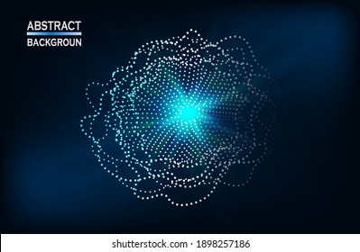 Abstract dark Geometrical Background Connection wave structure. Science background. Connecting dots and lines. Big data visualization and Business .Vector illustration chemical industry