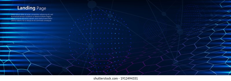 Abstract dark Geometrical Background Connection structure. Science background. onnecting dots and lines. Big