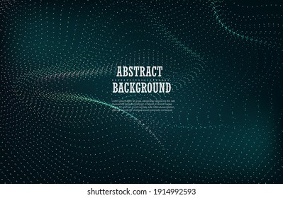 Abstract dark Geometrical Background Connection structure. Science background. onnecting dots and lines. Big data visualization and Business .Vector illustration. wave