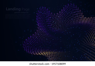 Abstract dark Geometrical Background Connection structure. Science background chemical industry. Connecting dots and lines. Big data visualization and Business .Vector illustration. music wave
