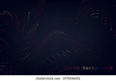 Abstract dark Geometrical Background Connection structure. Science background. onnecting dots and lines. Big data visualization and Business .Vector illustration. music wave