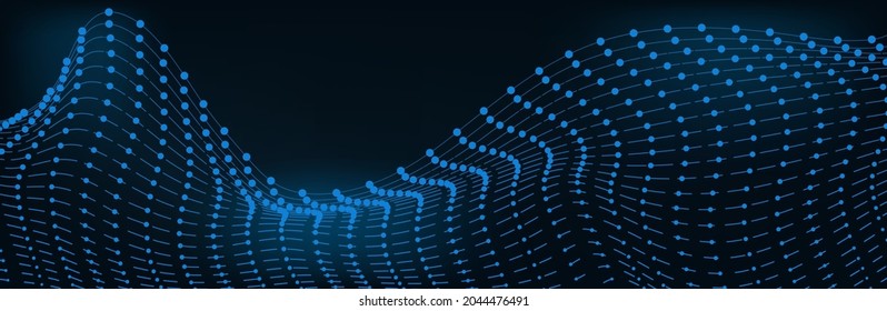 Resumen de la estructura de conexión geométrica de fondo oscuro. Antecedentes científicos. conectar puntos y líneas. Gran visualización de datos e ilustración de Business .Vector. 