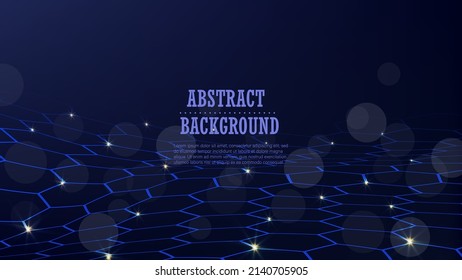 Abstract dark Geometrical Background Connection structure. Science background. onnecting dots and lines. Big data visualization and Business .Vector illustration. hexagons