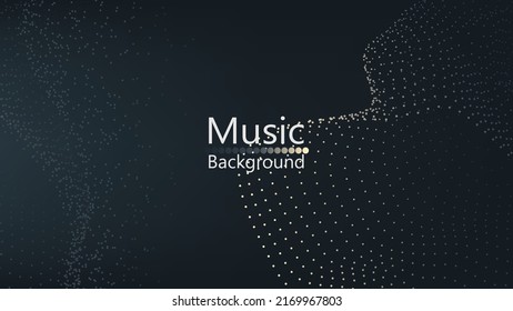 Abstract dark Geometrical Background Connection structure. Science background. onnecting dots and lines. Big data visualization and Business .Vector illustration. music wave .