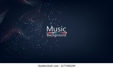 Abstract dark Geometrical Background Connection structure. Science background. onnecting dots and lines. Big data visualization and Business .Vector illustration. music wave