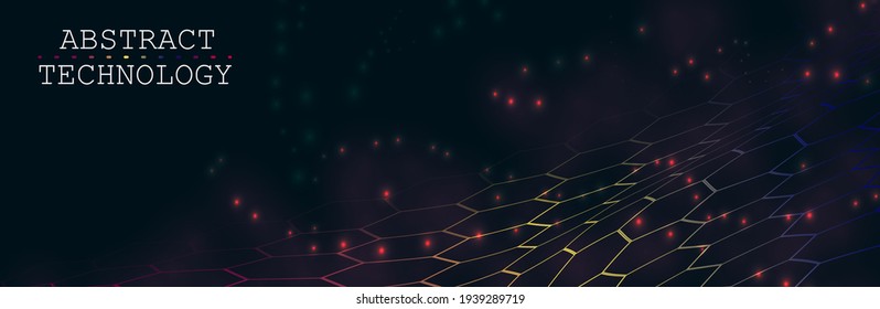 Abstract dark Geometrical Connected Background structure. Science background. Connecting dots and lines. Big data visualization and Business. Digital technology web flow abstract background. EPS 10.