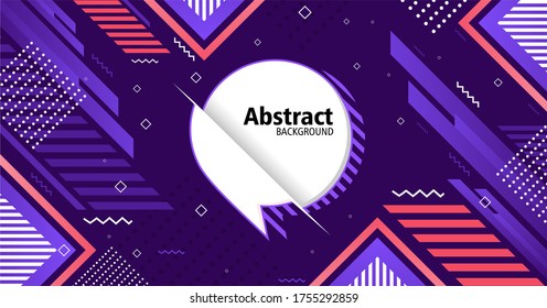 Abstract dark geomrtric background with memphis element design 