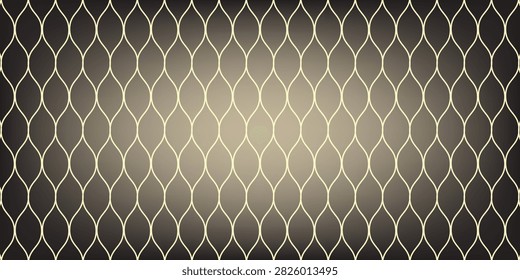 Abstract dark gold background with cream chain link wire mesh fence pattern layout
