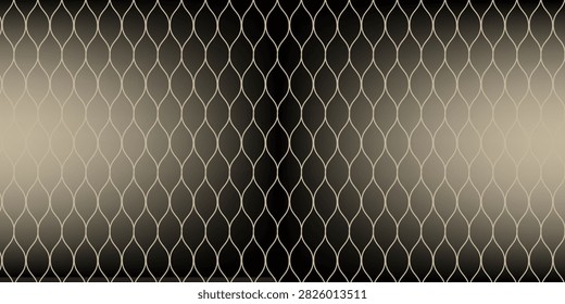 Abstract dark gold background with cream chain link wire mesh fence pattern and dual side glow layout