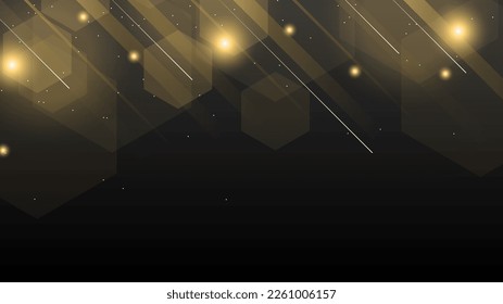 Resumen De Fondo De Oro Oscuro Con Flores De Luces Brillantes Brillantes Estilo De Diseño Vector De Vigas Brillantes