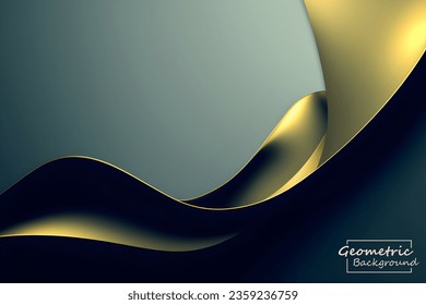 Abstract dark gold geometric background. Dynamic shapes composition. Vector illustration.
