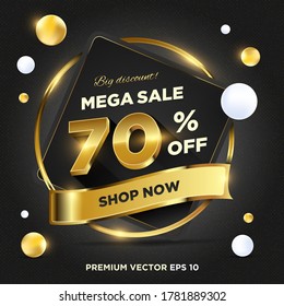 Abstract Dark Gold Sale Promotion Banner Template PREMIUM VECTOR EPS 10