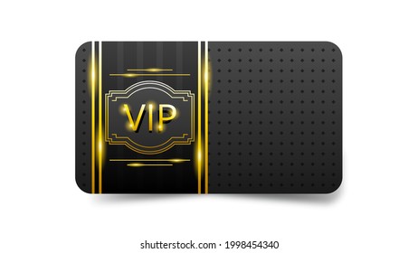 Resumen Modelo de plantilla de tarjeta Vip de color Oscuro Dorado Estilo de diseño Modelo de lujo Premium