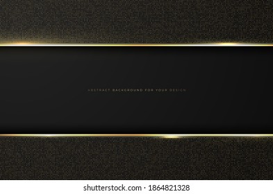 Abstract dark and golden background for your design. Vector illustration.