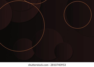 Abstract dark gold-toned overlapping circular shapes on deep maroon backdrop, circles goldtone