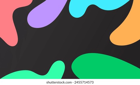 ABSTRACT DARK GRADIENT BACKGROUND WITH HAND DRAWN SHAPES PASTEL FLAT COLOR VECTOR DESIGN TEMPLATE FOR POSTER, WALLPAPER, COVER, FRAME, FLYER, SOCIAL MEDIA, GREETING CARD