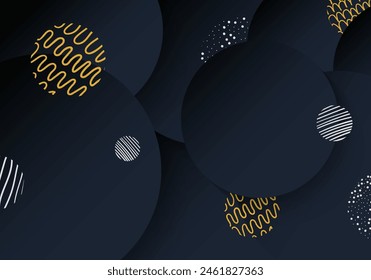 Abstract of dark gradient blue circle pattern template decoration design with free artwork style. artwork