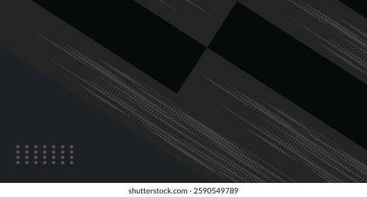 Abstract Dark Gradient with Diagonal Geometric Elements and Subtle Halftone Dot Patterns Creating Depth and Modern Aesthetic