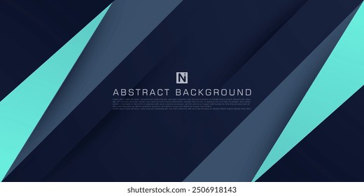 Abstract dark gray 3D background. Triangle turquoise color geometric design. Modern overlap papercut futuristic background vector illustration. Eps10 vector