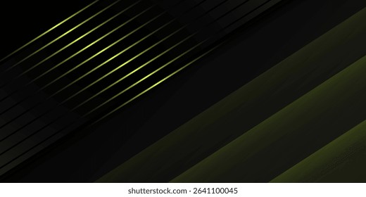 Abstract dark gray background black bright yellow stripes in empty space. Dark colored wide abstract banner. presentation