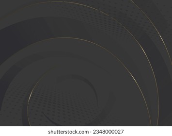 Abstract dark gray background with golden lines and dots.